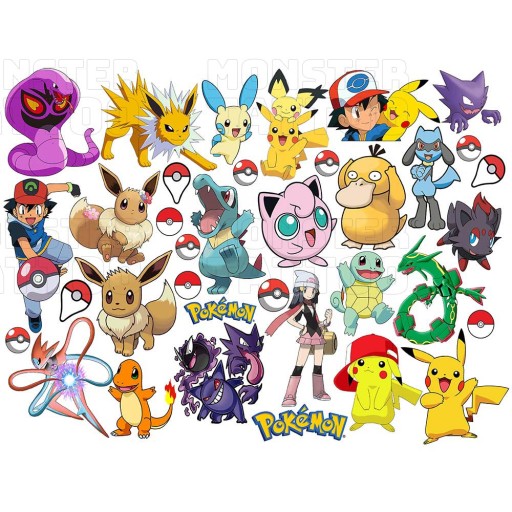 UMÝVAJÚCE DOČASNÉ TETOVANIE PRE DETI DETSKÉ POKEMONY ORIGINÁLNE DIZAJNY
