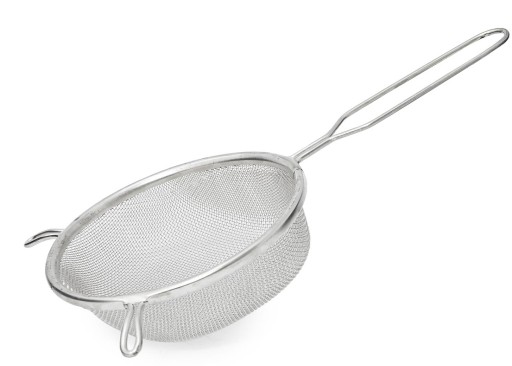 Kuchynské sitko, nerezové sitko s rukoväťou, 20 cm
