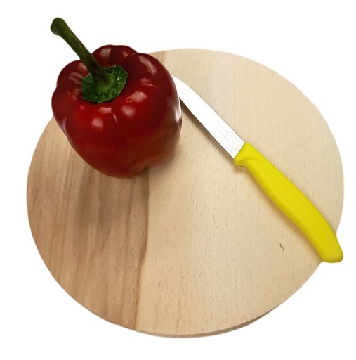 Veľká doska na krájanie, okrúhly drevený podnos, 25 cm, masívne bukové drevo