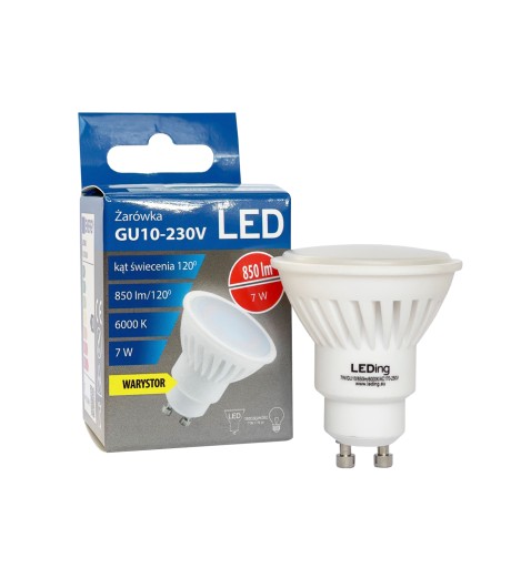 LED ŽIAROVKA 7W 850lm GU10 120lm/W 6000K varistor