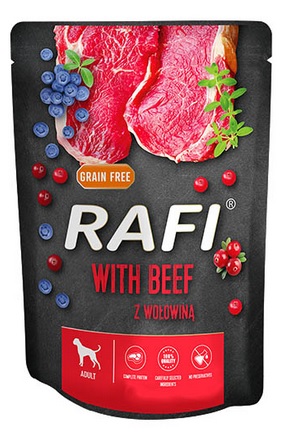 Mokré krmivo RAFI pre dospelých psov - mix 4 príchutí - 4x300g vrecúško