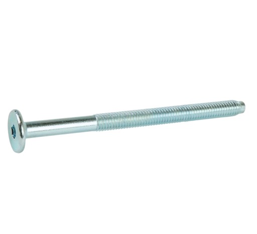 10x metrická skrutka M6 x 80 mm biela pozinkovaná nábytková skrutka s vložením