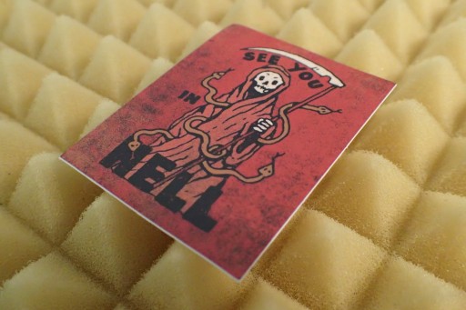 P&CO SEE YOU IN HELL NÁLEPKA HARLEY 5 x 6,2 cm