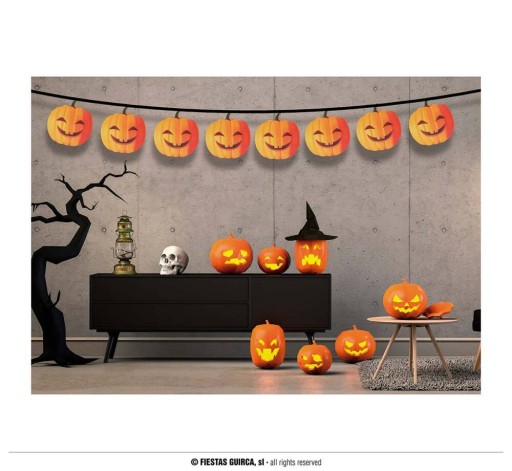 PUMPKIN GARLAND TEKVICA 300 CM 16X16 CM HALLOWEEN