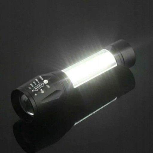 LED COB XPE USB vrecková baterka, hliník