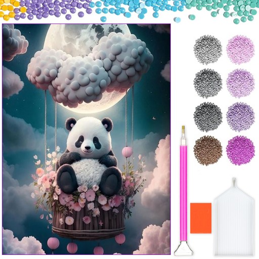 DIAMANTOVÁ VÝŠIVKA Diamantová maľba Diamantová mozaika pre deti Súprava Panda