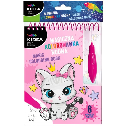 Vodová omaľovánka s fixkou Kidea MAGICAL CATs