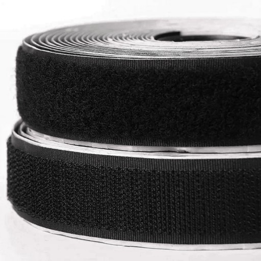 Samolepiaci suchý zips na moskytiéru, silná páska 16mm, SET 1 meter - ČIERNA