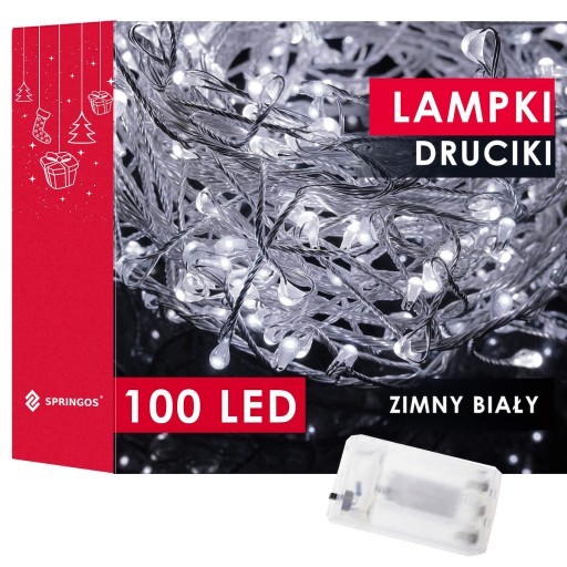 VOLENÁČE NA VIANOČNÝ STROMČEK SVETLÁ, DRÔTY, 100 LED, BIELE, 3 m