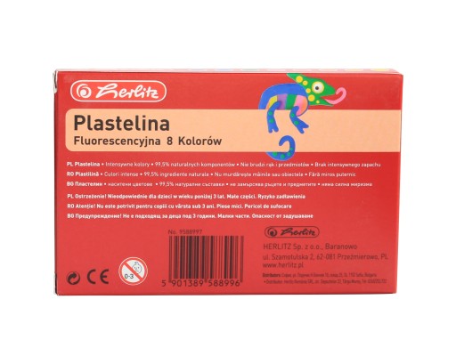 Fluorescenčná plastelína 8 farieb Herlitz