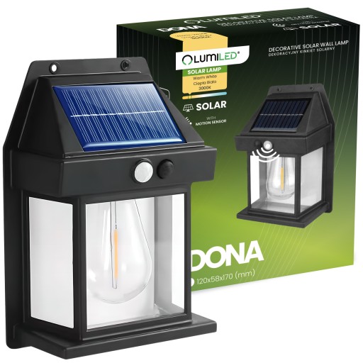 SOLÁRNE LED LAMPA LAMPA ZÁHRADNÁ FASÁDNA NÁSTENNÁ LAMPA SO SNÍMAČOM POHYBU