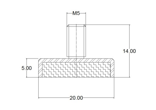 Magnetický držiak 20x7 vonkajší závit M5 1 ks
