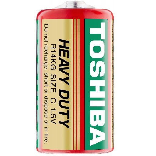 2x batérie TOSHIBA POWERFUL HEAVY DUTY R14 C 1,5V