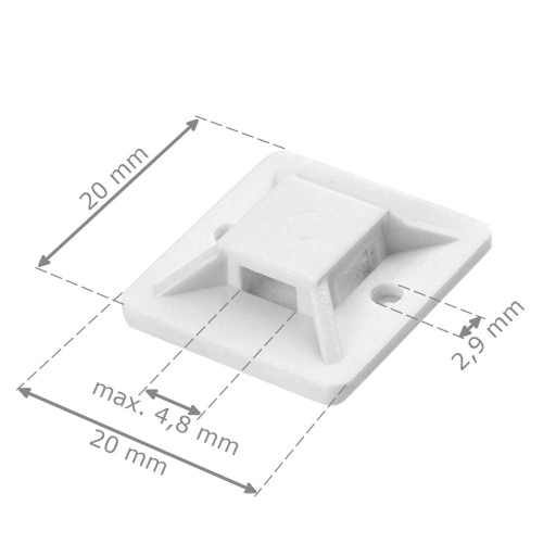 RÚČKA UPEVŇOVACIEHO KÁBLA 20x20 mm 50 KS