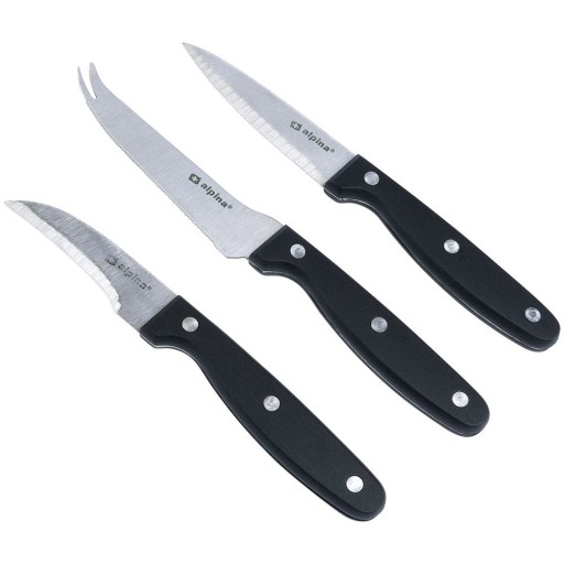 3x Sada kuchynských nožov KNIVES na krájanie, šúpanie, zeleninu, ovocie, syr