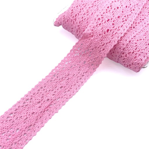 Bavlnená čipková ozdobná vsadka 2891 ružová 30mm