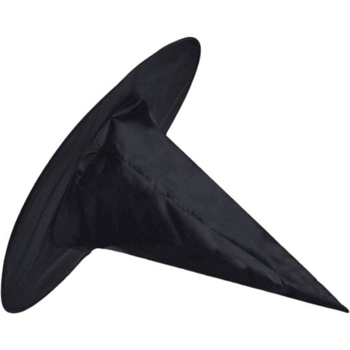 Vzorovaný čierny čarodejnícky klobúk pre halloweensky kostým s dlhými rukávmi