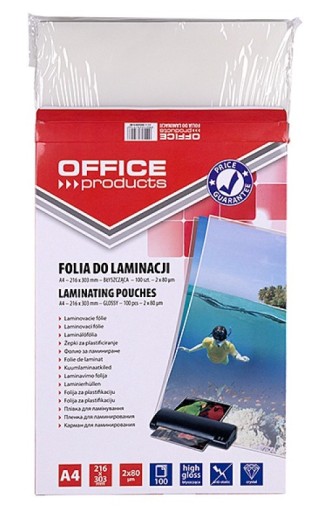 KANCELÁRSKA LAMINOVACIA FÓLIA A4 80 MIC ANTISTATICKÁ LAMINÁCIA 100 KS
