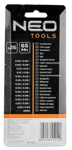 Spáromer 26 lopatiek 0,04-0,63 mm NEO 11-190