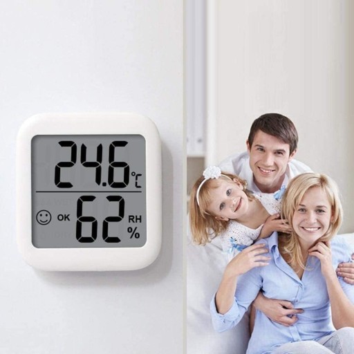 2KS DIGITÁLNY IZBOVÝ TEPLOMER ELEKTRONICKÁ HYGROMETROVÁ STANICA + BATÉRIA