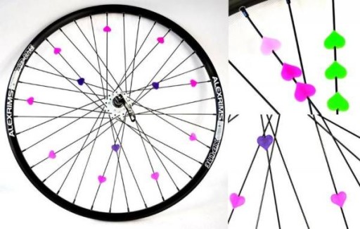 Ozdobné korálky na špice bicykla - SRDCE