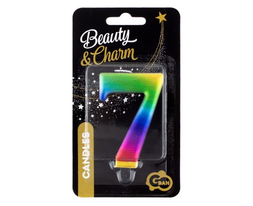 B&C sviečka číslo 7, Galaxy, 8,0 cm