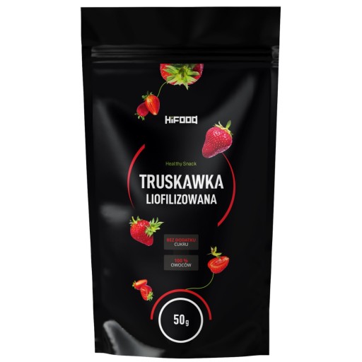 Lyofilizované jahody 50g HiFOOD Jahody 100% PRÁŠOK HiFOOD