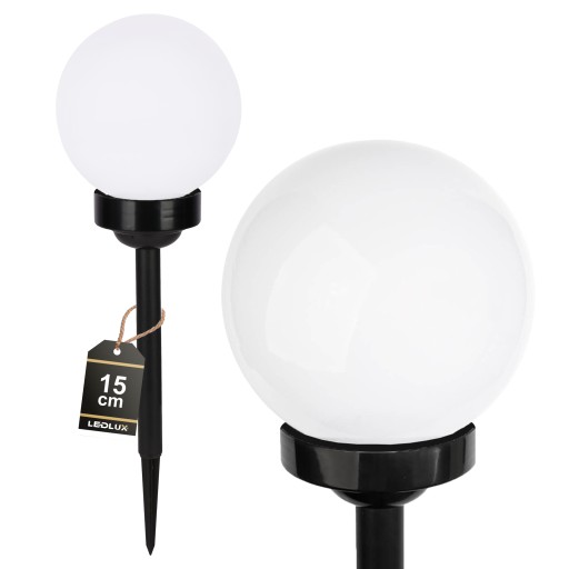 SOLAR LED Záhradná lampa, BIELA GUĽA, 15 cm