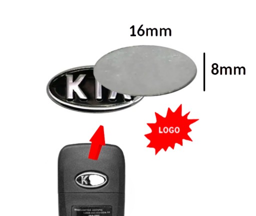 ODZNAK ZNAK LOGO KIA 16mm DIAĽKOVÝ KĽÚČ