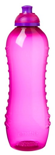 Fľaša na vodu 620 ml pre deti a dospelých SQUEEZE BOTTLE veľká ružová Sistema