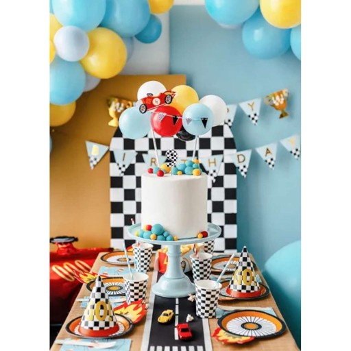 PAPIEROVÉ POHÁRKY ŠACHOVNICA racing PARTY CARS 220 ml 6 ks