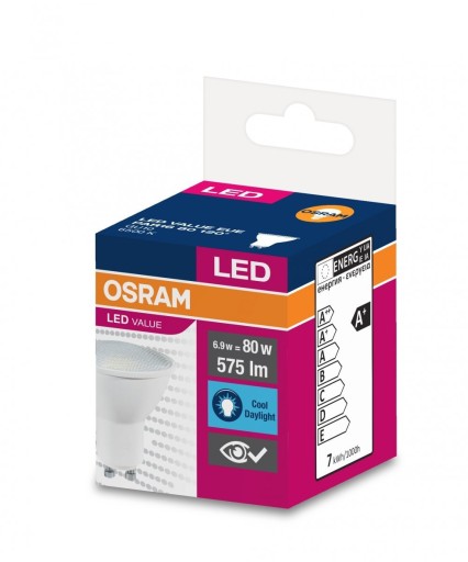 GU10 LED žiarovka 6,9W VALUE PAR16 575lm 6500K