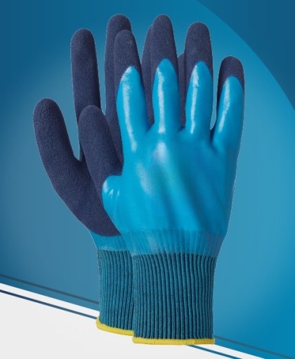 Odolné ochranné rukavice Latex/Polyester Vodotesné EN ISO 21420 10