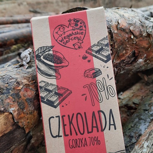 VEGÁNSKE SRDCE horká čokoláda 70% 100g