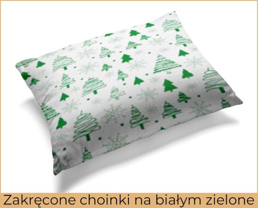 Obliečka na vankúš 70x80cm 100% bavlna - Točené vianočné stromčeky na bielom podklade