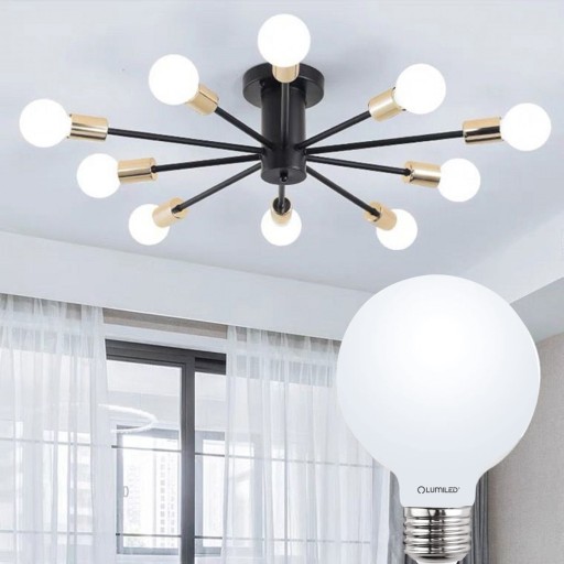 LED žiarovka E27 G95 8W 75W Globe Milky LUMILED