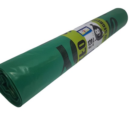 Raz Dve LDPE vrecia na odpad zelené 120l 10 ks.