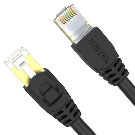 Unitek čierny sieťový kábel, Cat.7 SSTP RJ45 Ethernet kábel 50cm, 10Gbps