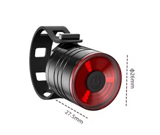VÝKONNÁ LED LAMPA NA BICYKEL 200lm ZADNÁ KRUHÁ VODOtesná