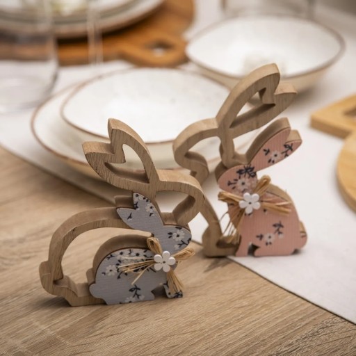 Veľkonočný zajačik Altom Design drevená dekorácia figúrka 14 cm ako darček