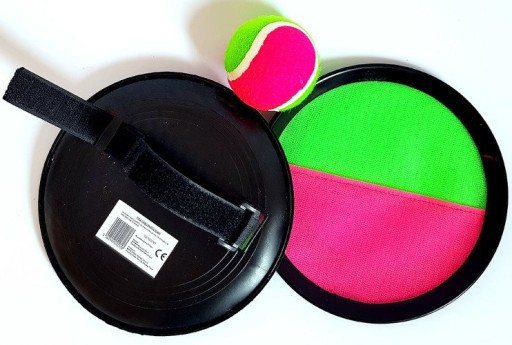 CHYŤOVAŤ LOPIČKU VELCRO HRA HÁDZAŤ CHAŤ PADLE + LOPTIČKA
