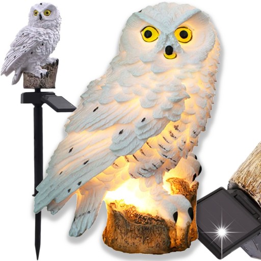 ZÁHRADNÁ SOLÁRNA LAMPA SOVA, VODEODOLNÁ, VEĽKÁ LED