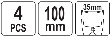 Sada pružinových svoriek 4 ks 100 mm Vorel 38493