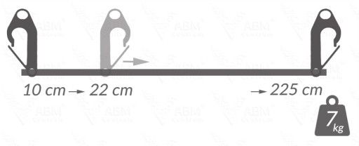 ELASTICKÝ NASTAVITEĽNÝ KÁBEL 10cm až 225cm KRUH