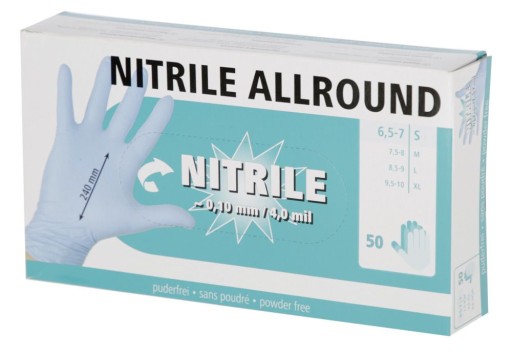 Rukavice Nitrile Allround, veľ M, 50 ks, Kerbl