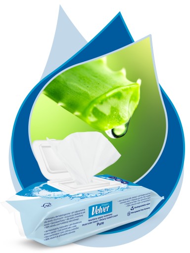 Zamatový vlhčený toaletný papier PURE 1 ks