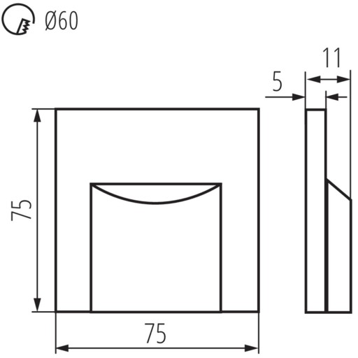LED svietidlo na schodisko 3000K 15lm SQUARE WHITE KANLUX