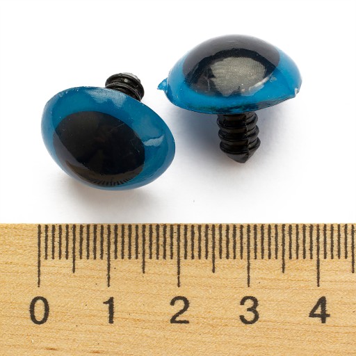 Bezpečnostné oči so závitmi a svorkami, na hračky, plastové, 20 mm, 10 párov
