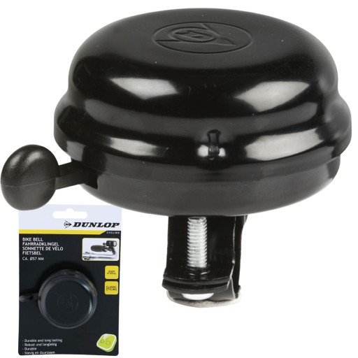 Zvonček na bicykel LOUD na bicykel čierny DUNLOP 57mm CLASSIC