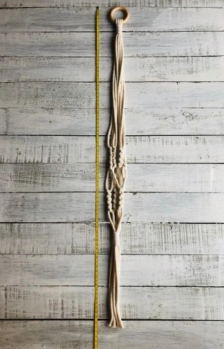 Závesný stojan na kvety Macrame kvetináč so šnúrkou 5 mm Ivory